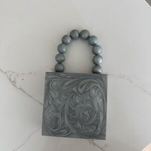 Cult Gaia inspired beaded marble box clutch